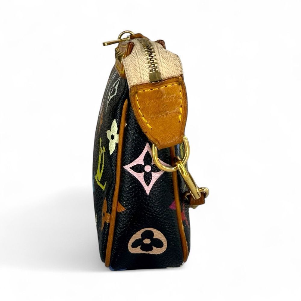 LOUIS VUITTON TAKASHI MURAKAMI Black Multicolor LV Monogram Pochette Accessoire - Picture 8 of 13
